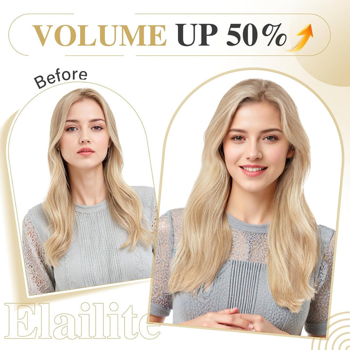 Elailite Clip in Extensions Echthaar Haarverlängerung Haarteile 8 Teilig 18 Clips für Frauen Voller
