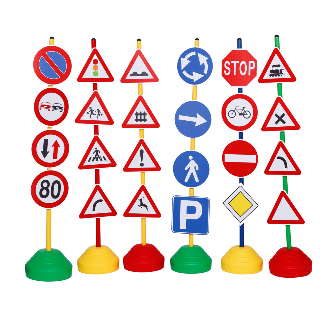 Italveneta Didattica 036 – Set 24 Verkehrszeichen mit Standfläche, aus Kunststoff