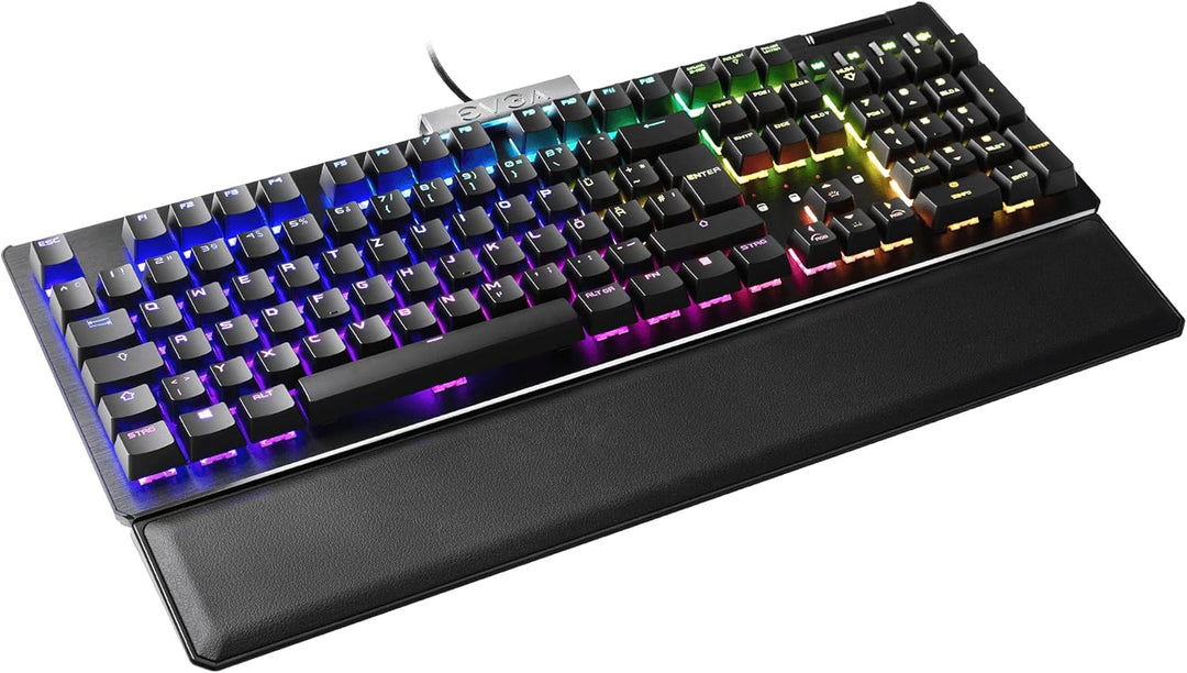 EVGA Z15 RGB Gaming Keyboard, RGB Backlit LED, Hot Swappable Mechanical Kailh Speed Silver Switches