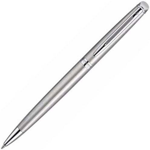 Waterman Hémisphère Kugelschreiber | Edelstahl mit Chromzierteile | Mittlere Spitze | Blaue Tinte |