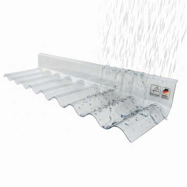PVC Sinus Wellplatte 76/18 Wandanschluss in transparent, glasklar - Platte - PROFI QUALITÄT - Breite