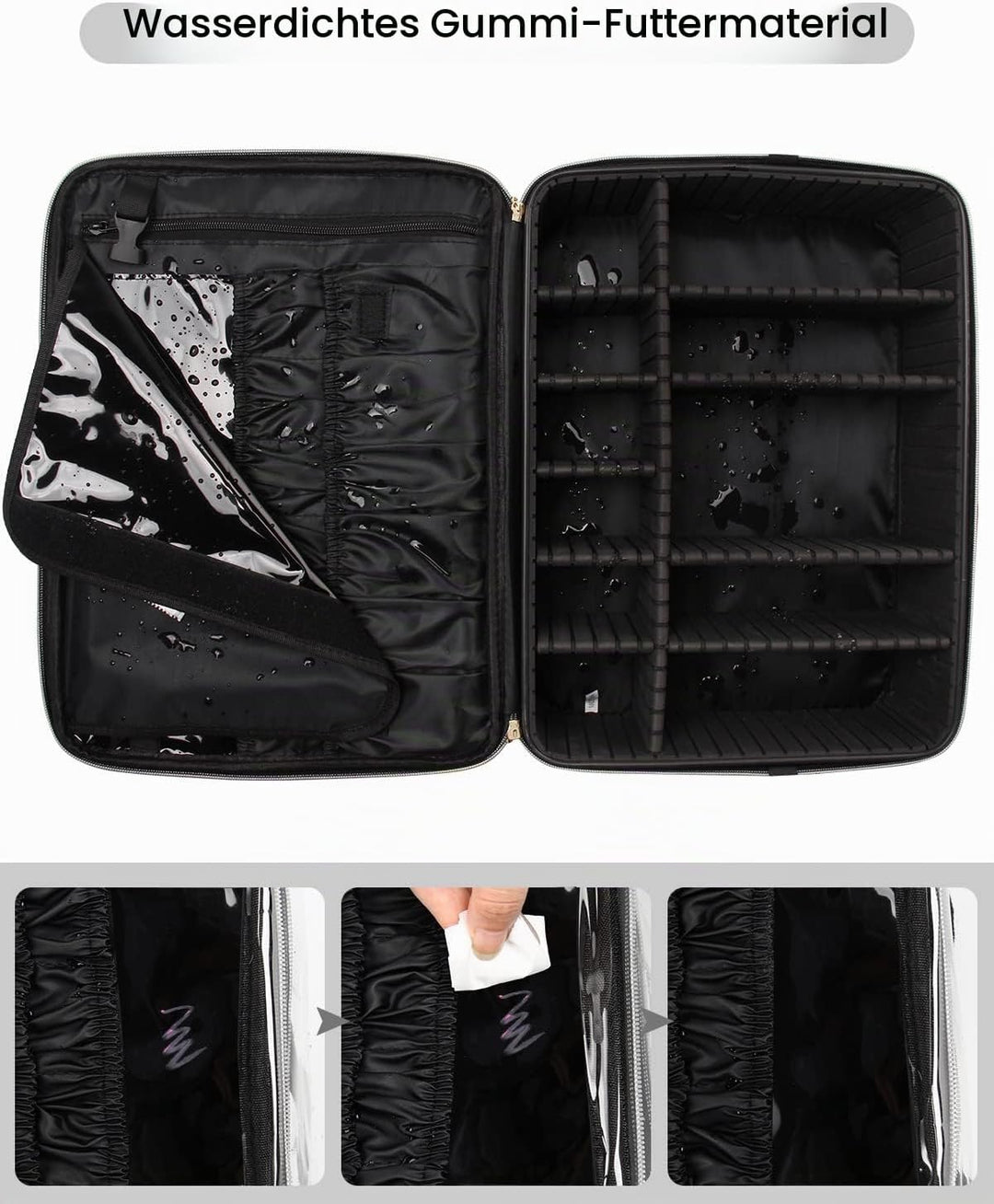 Relavel Extra Grosse Makeup Tasche Leder Reise Makeup Zug Tasche Professionelle Makeup Künstler-Tasc