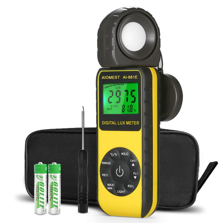 AIOMEST luxmeter, AI-881E Digitales Lichtmessgerät/Messlichter 0,01~300,000 Lux, Belichtungsmesser f