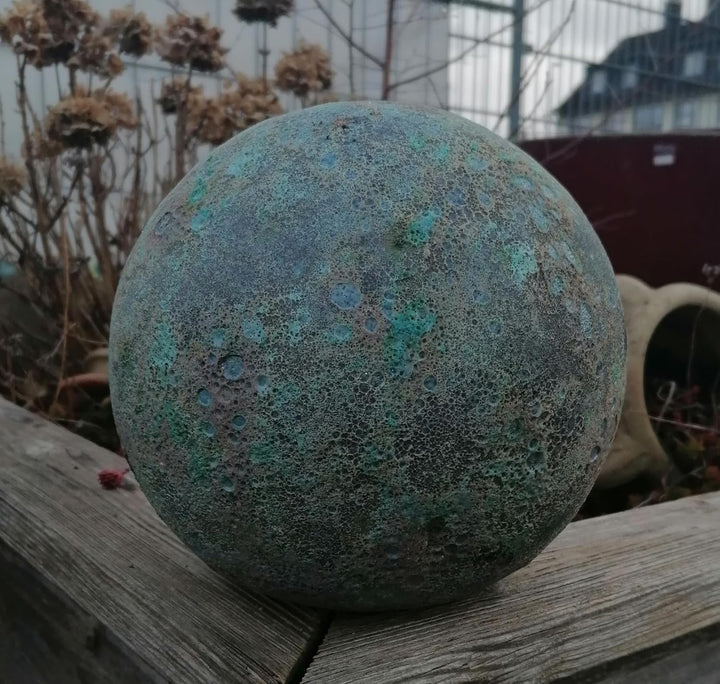 Generisch NEU !! 2. Wahl !! Kugel ø ca. 30 cm aus frostfesten Steinzeug Keramik- anthrazit grau glän
