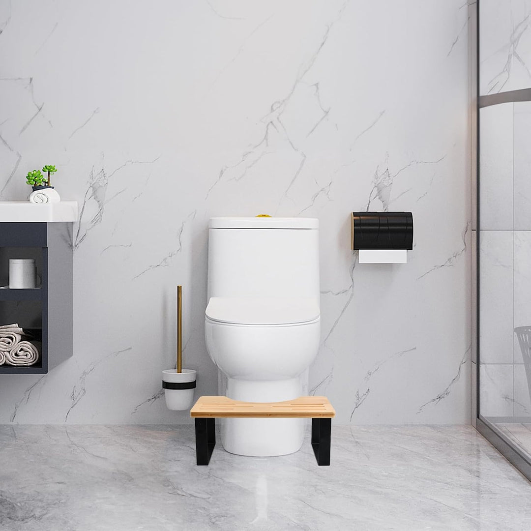 Dokeno Toiletten Hocker, Fussbank Holz, Kackhocker für Erwachsene, Anti-Rutsch Klohocker, Toiletten