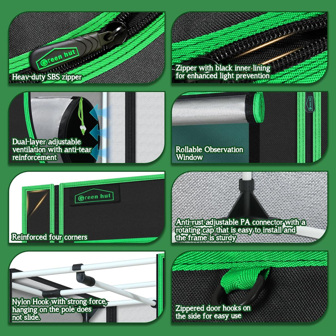 Green Hut Kleines Wachstumszelt für Pflanzen im Innenbereich, 45,7 x 76,2 x 91,4 cm, Mylar-Hydrokult