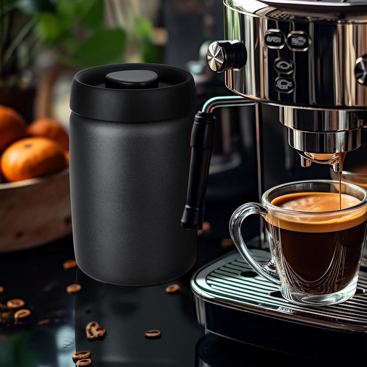 VINATO 1.2L Edelstahl Kaffeedose Vakuumbehälter für Kaffee, Tee oder Lebensmittel – Luftdicht, Aroma