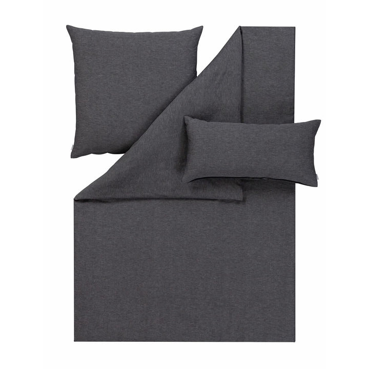 ESTELLA Halbleinen Bettwäsche Alvaro anthrazit, Kissenbezug einzeln 80x80 cm Anthrazit Kissenbezug e