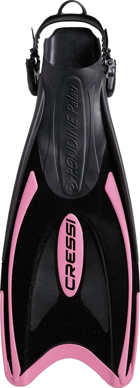 Cressi Palau Saf Fins Einstellbare Kurze Flossen zum Schwimmen und Schnorcheln Schwarz/Rosa Lange Fl