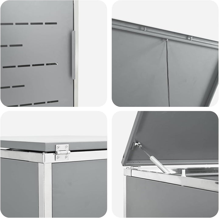 vidaXL Mülltonnenbox für 1 Behälter 240L Grau, Grau