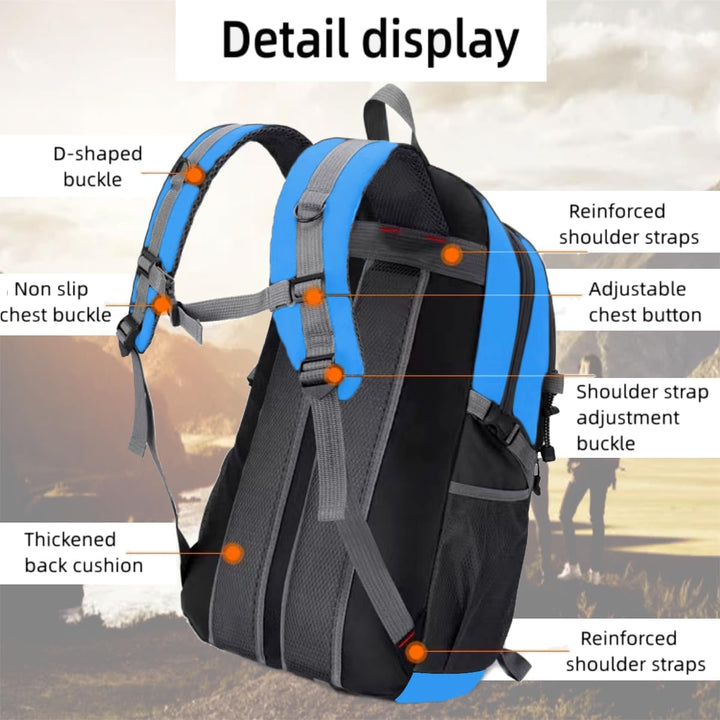 Wanderrucksack Herren Damen 40L Wasserdichter Rucksack Leicht Gross Reiserucksack，Outdoorrucksack mi