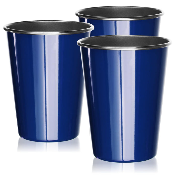 Robin Goods® 3X Edelstahl-Trinkbecher 500 ml in Blau – robuster und stilvoller Campingbecher – bruch