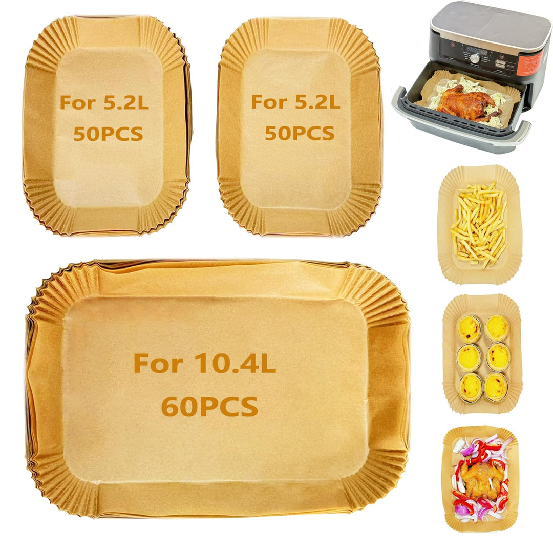 160pcs Airfryer Backpapier für Ninja Flex Drawer Dual Zone AF500EU 10,4L Heissluftfritteuse,Zubehör