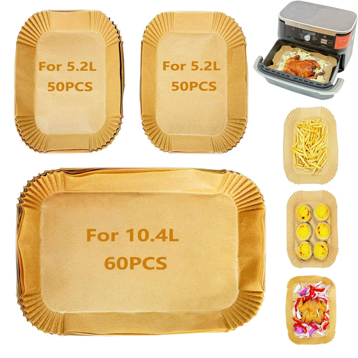 160pcs Airfryer Backpapier für Ninja Flex Drawer Dual Zone AF500EU 10,4L Heissluftfritteuse,Zubehör