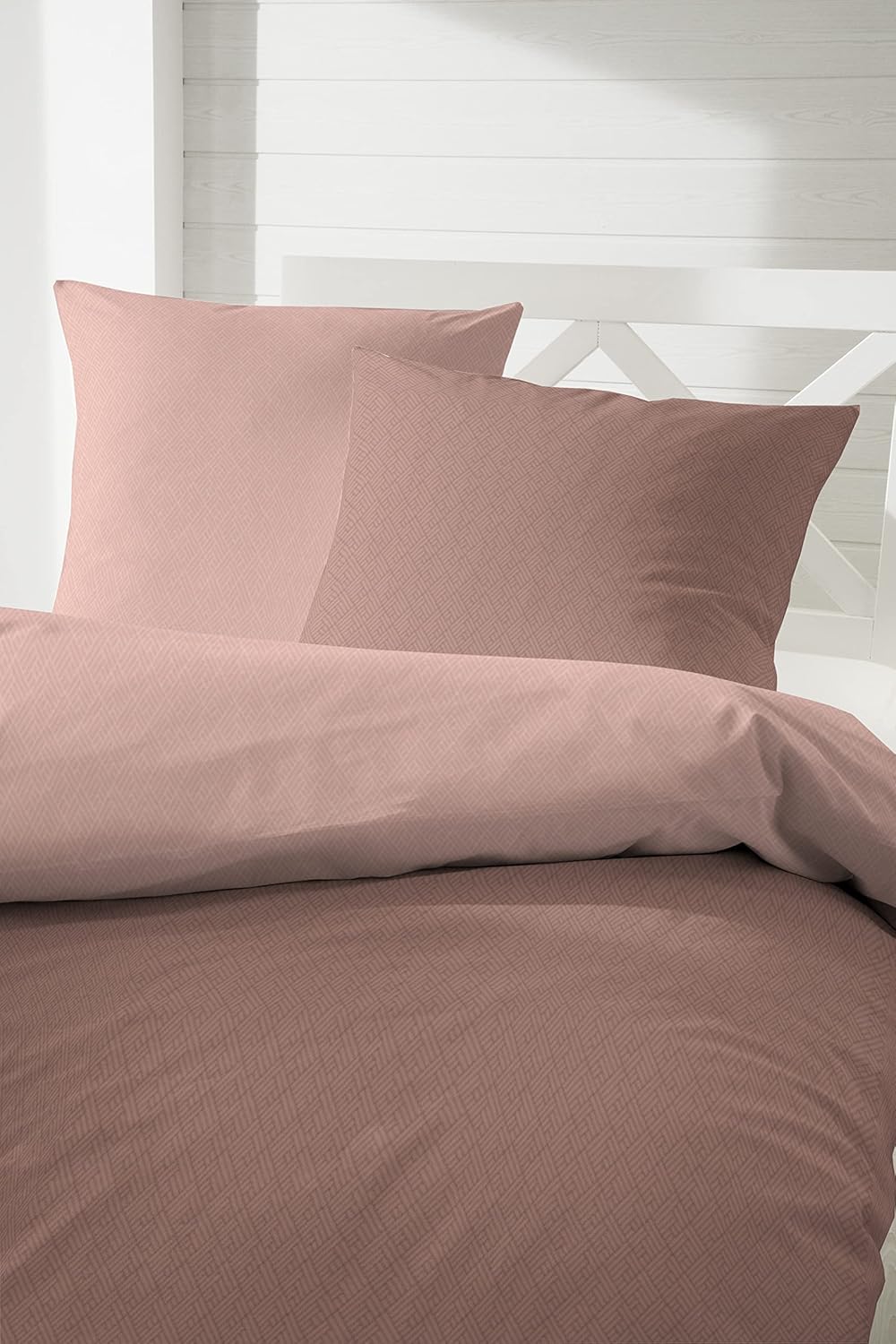 Beddress - Edelflanell-Bettwäsche, Basicdesign mit einem dezenten Muster, Braun, Wendebettwäsche, 13