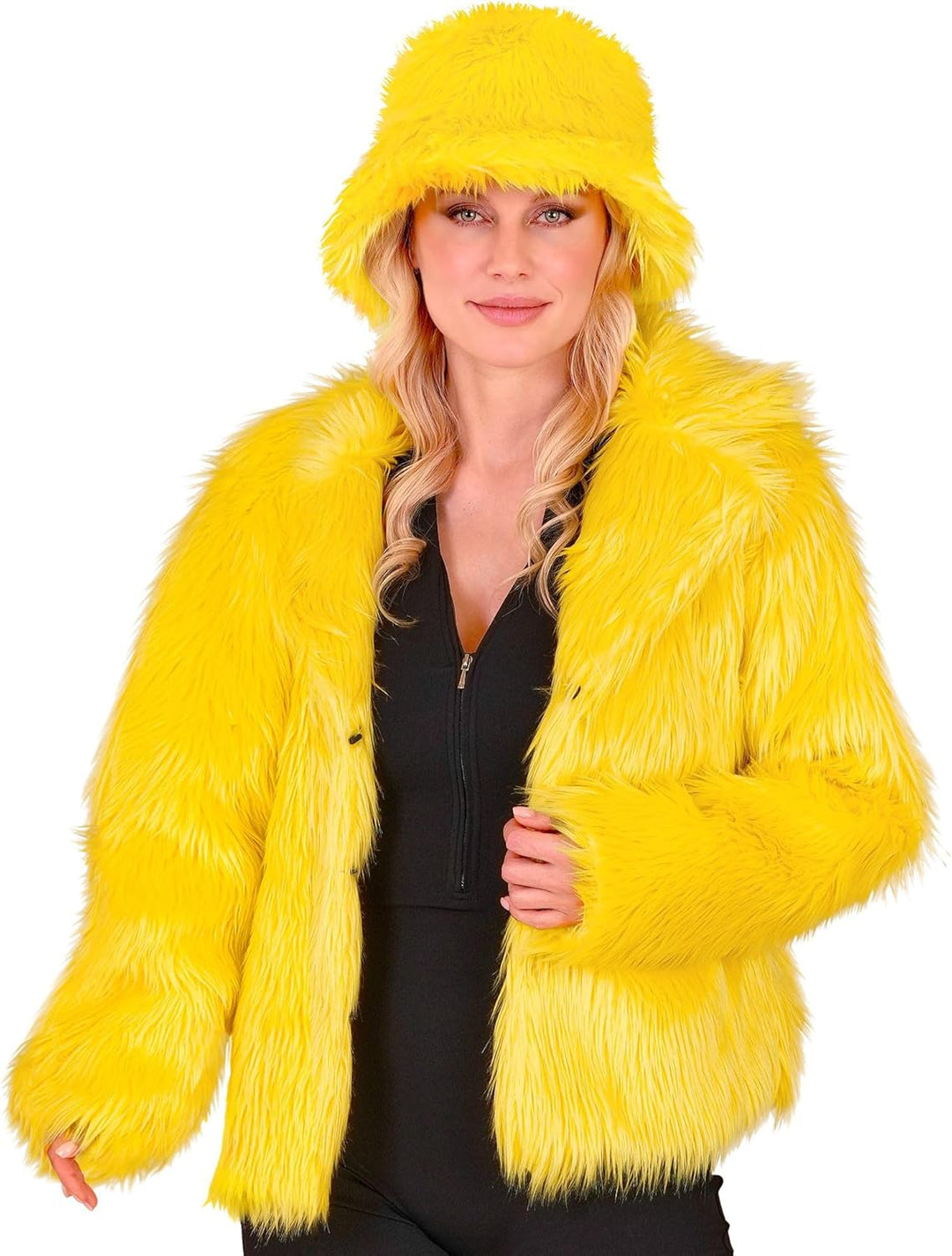 W WIDMANN MILANO Party Fashion - Damen Kunstfell-Jacke, flauschiger Pelz, Plüschjacke, Kostüm, Party