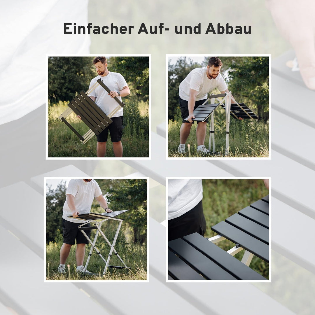 CAMPWERK Alu Camping Tisch, Campingtisch, Klapptisch, Gartentisch, Camping Möbel, Faltbar & Tragbar,