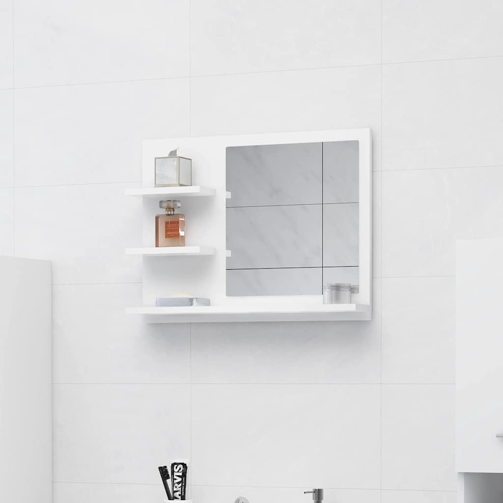 vidaXL Badspiegel mit 3 Ablagen Spiegelregal Wandspiegel Badezimmerspiegel Bad Spiegel Badezimmer Ba