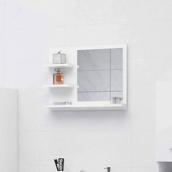 vidaXL Badspiegel mit 3 Ablagen Spiegelregal Wandspiegel Badezimmerspiegel Bad Spiegel Badezimmer Ba