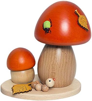 Drechslerei Kuhnert - Rauchfigur, Räucherfigur - Rauchpilz - ca. 14 cm - Made in Germany (Rotkappe),