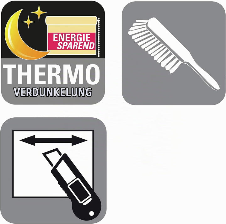 GARDINIA EASYFIX Rollo mit Thermo-Rückseite zum Klemmen oder Kleben, Verdunklungsrollo ohne Bohren,