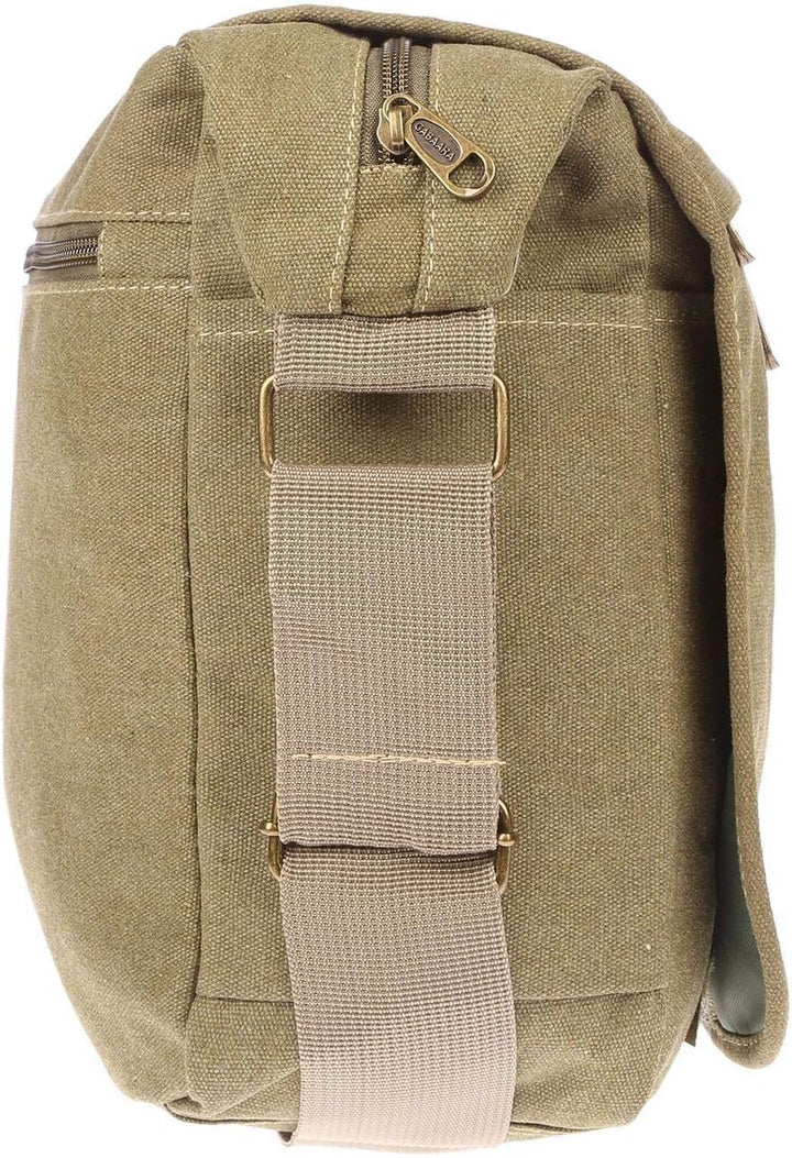 Christian Wippermann grosse XL Herren Damen Tasche Umhängetasche Canvas Messenger Bag Grün, Grün