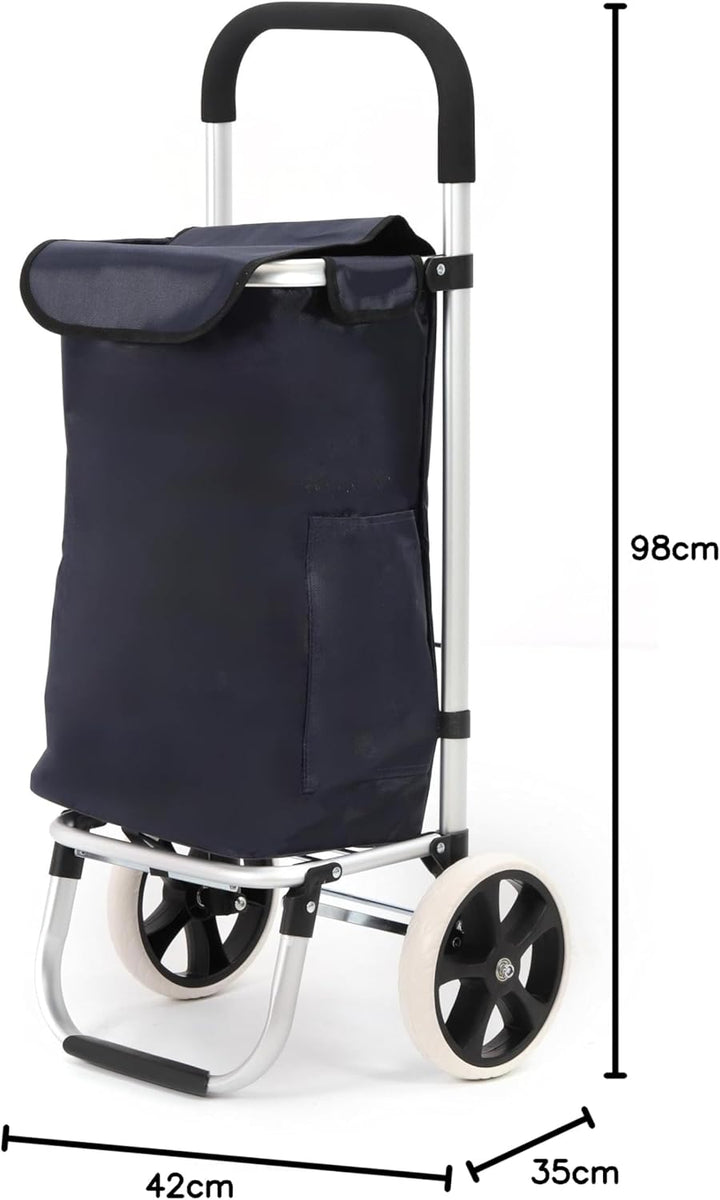 50Liter Aluminium Trolley Einkaufstrolley Klappbar, Shopping Trolley, Wasserabweisender Einkaufswage