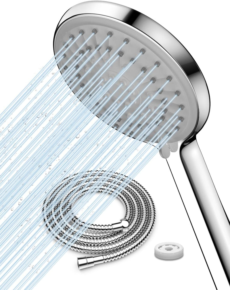 FASDUNT Grohe Duschkopf Wassersparend mit Schlauch 2M,Druckerhöhend Duschbrause Dusche Regendusche S