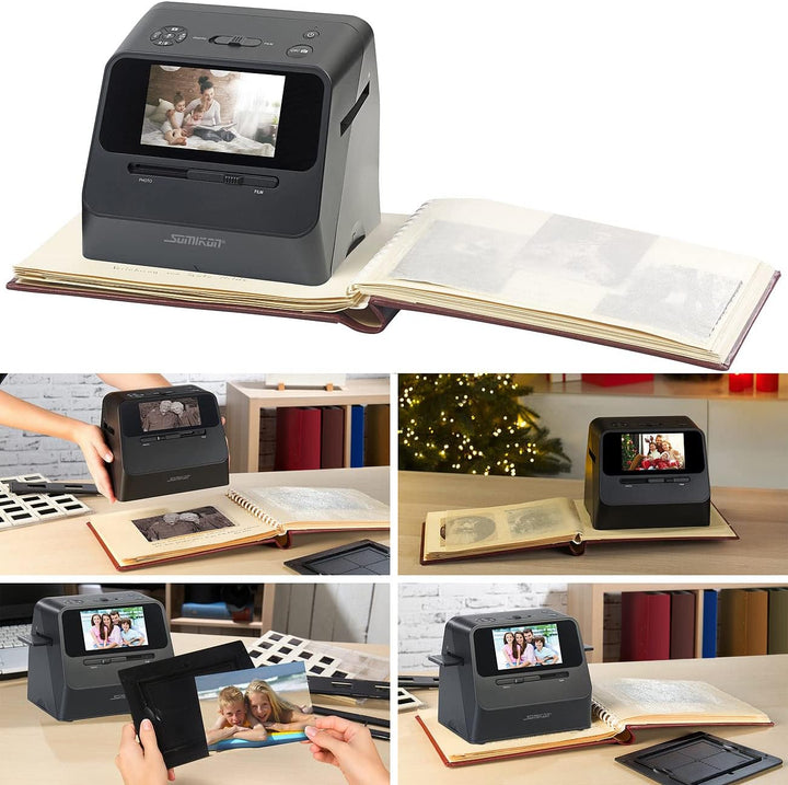 Somikon Fotoscanner: 3in1-Foto-, Dia- & Negativscanner mit 22 MP und HDMI-Ausgang, Akku (Scanner, Fo