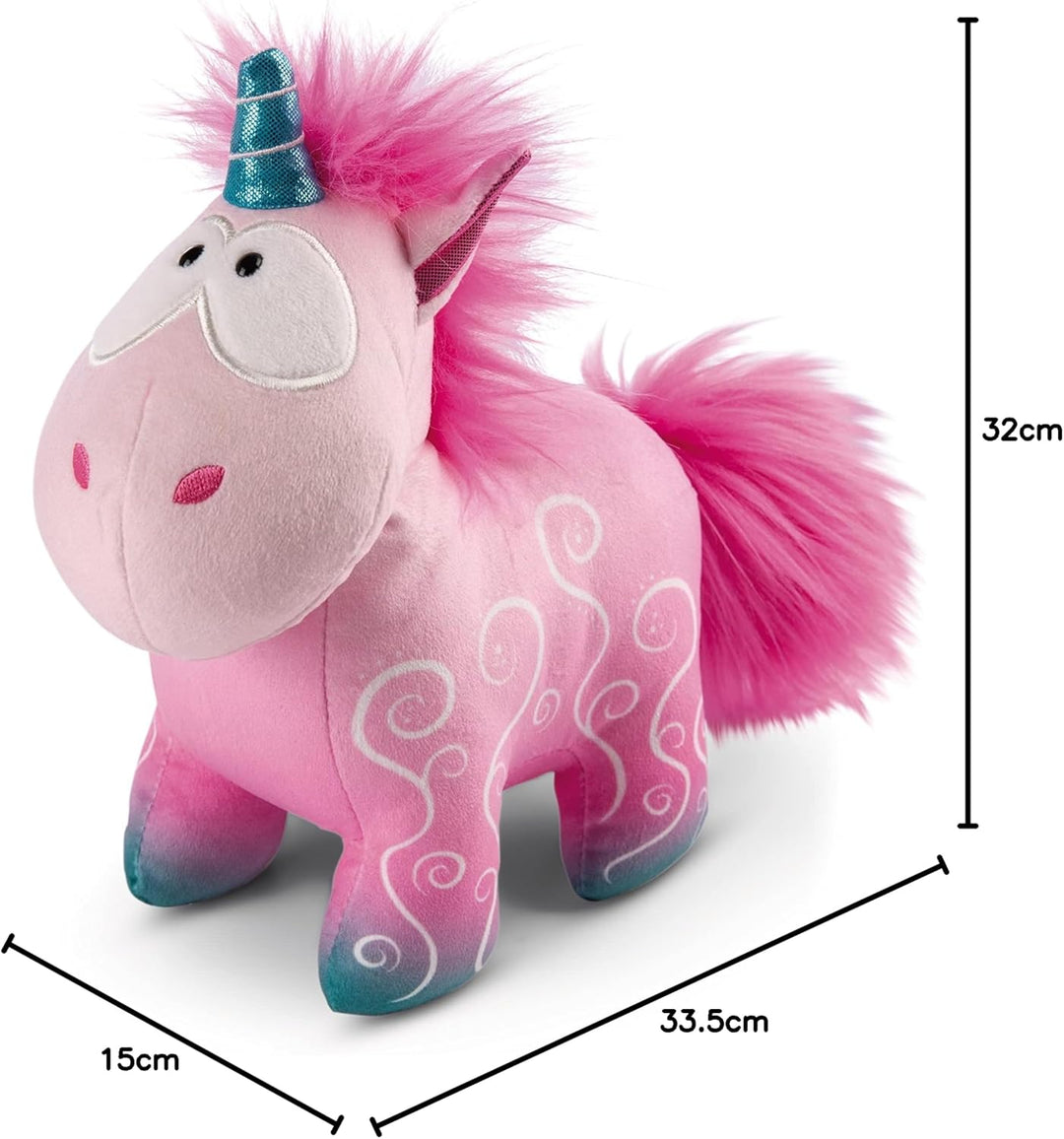 NICI 49107 Kuscheltier Einhorn Midnight Floral 32cm pink stehend-Nachhaltiges Stofftier aus weichem
