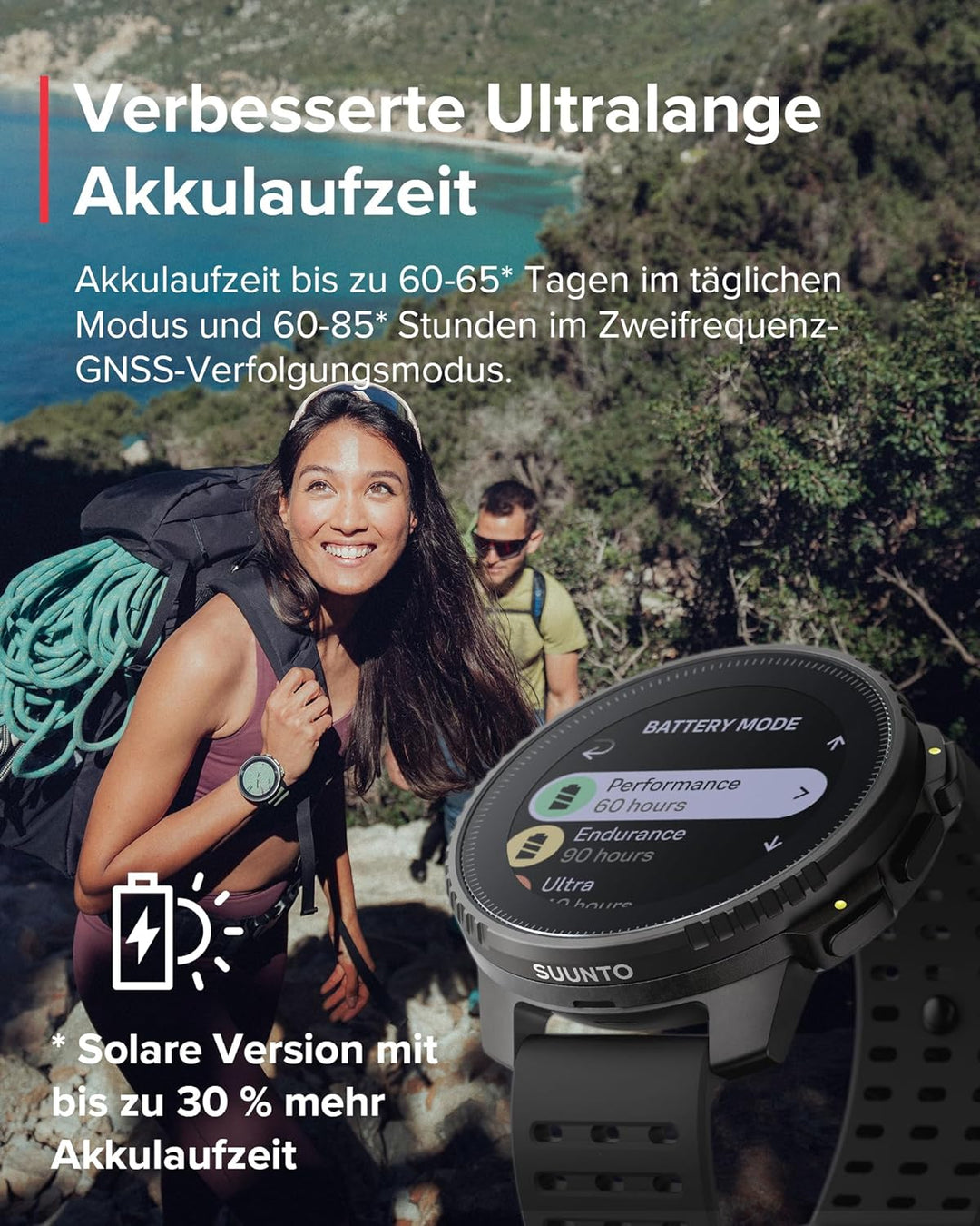 SUUNTO Vertical Abenteuer Uhr - GPS Smartwatch, Akkulaufzeit bis zu 65 Tagen, Militärgeprüftes Gehäu