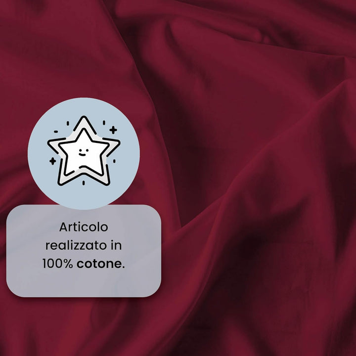Italian Bed Linen Max Color Bettwäsche-Set, Bordeaux, Doppelte, Bordeaux