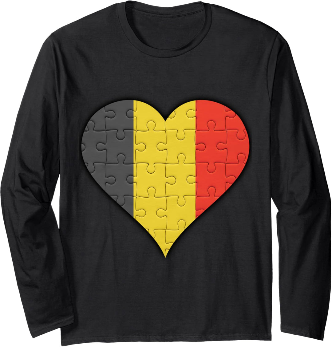 Belgien Belgische Flagge Herz Langarmshirt