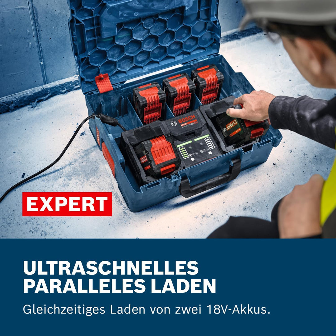 Bosch EXPERT 18V System mobiles, ultraschnelles Parallelladegerät EXAL18V2-320 (inkl. L-BOXX 162)
