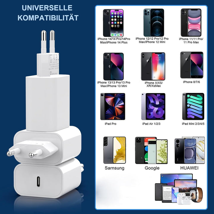 25W USB C Adapter, 3er Pack USB c ladegerät für iPhone 15 14 Plus Pro Max 13 12 11 SE, Pad，PD 3.0 iP