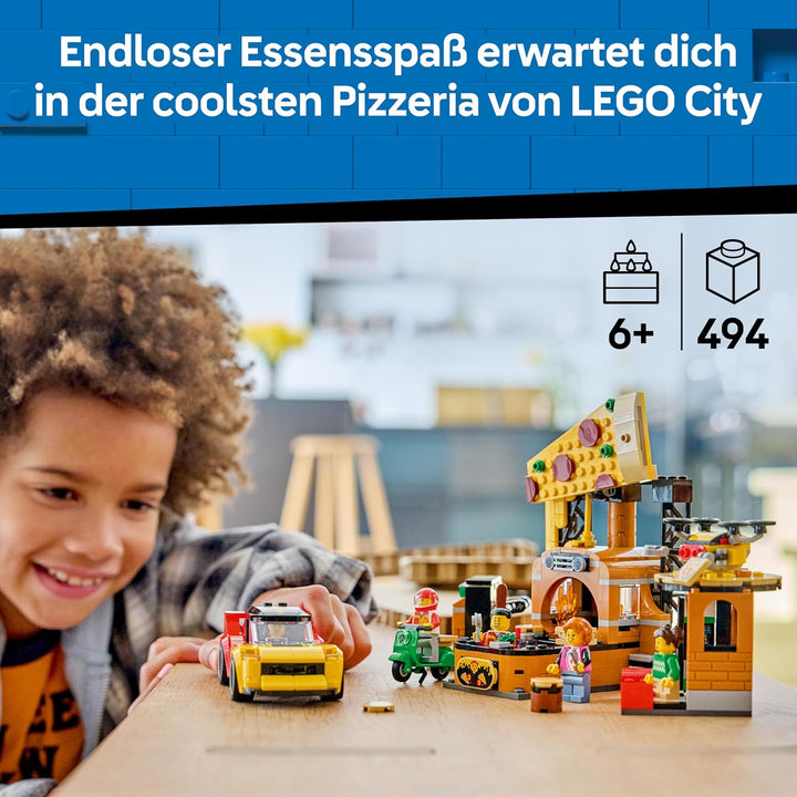 LEGO City Pizza-Liefererlebnis mit Fahrzeugen - inkl. Spielzeugauto, Roller, Drohne, Arcade-Automat