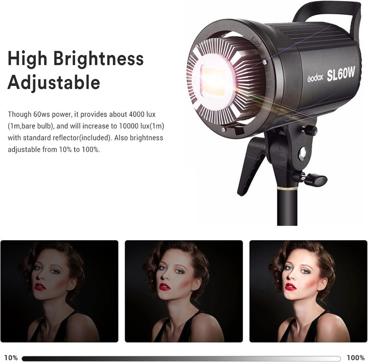 Godox SL-60W 60WS 5600±300K Bowens Mount Strobe Flash Weisse Version Videoleuchte Drahtlose Steuerun