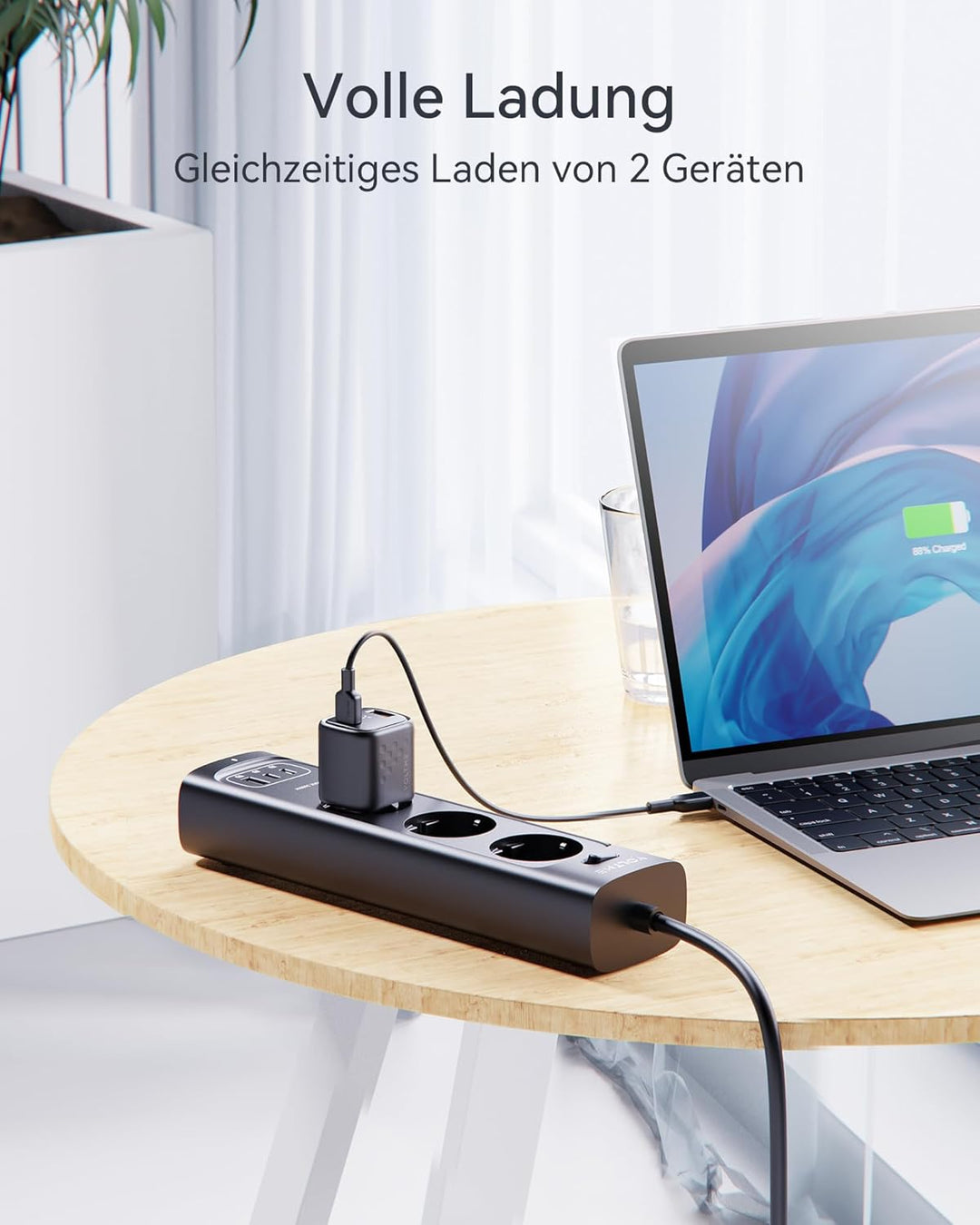 VOLTME USB-C Ladegerät 30W Dual Port Ladestecker Schnellladegerät Schwarz, USB Netzteil USB C PD3.0