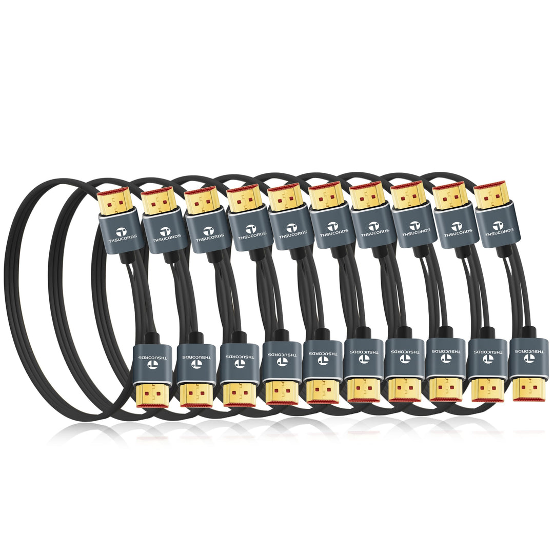 Ultradünne 8K 4K HDMI Kabel 1M 10 Stück, Schlanke Flexible Weiche Hochgeschwindigkeits HDMI 2.1 Unte