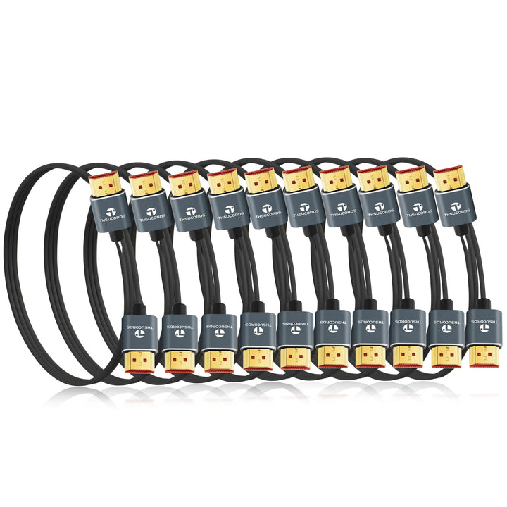 Ultradünne 8K 4K HDMI Kabel 1M 10 Stück, Schlanke Flexible Weiche Hochgeschwindigkeits HDMI 2.1 Unte
