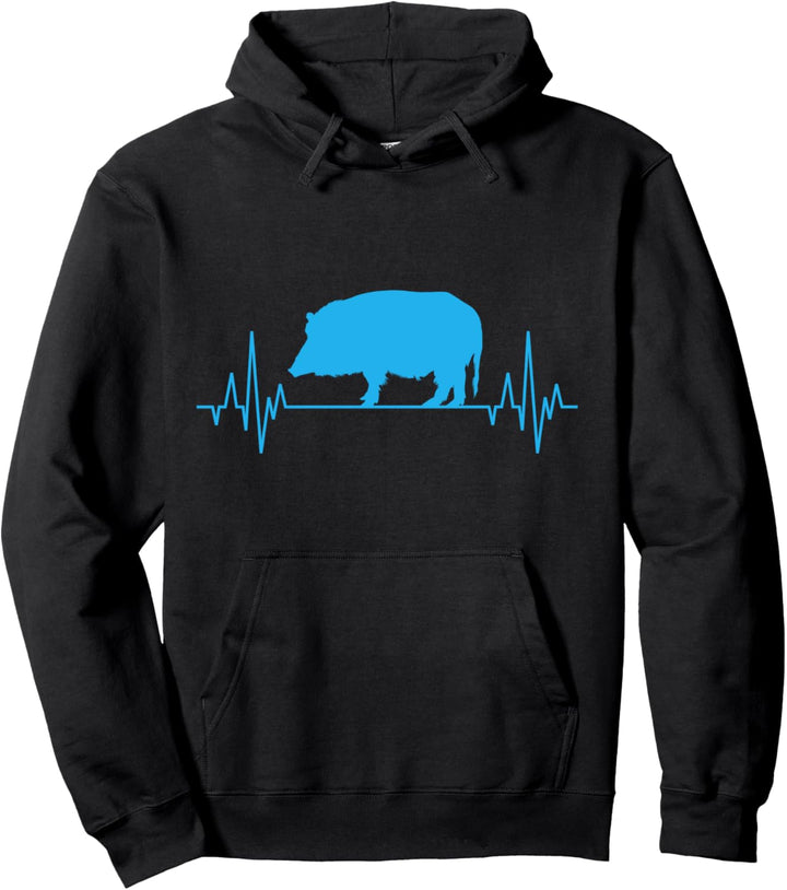 Wildschwein Jagen Jagd Jäger Jagdsport Herzschlag Pullover Hoodie