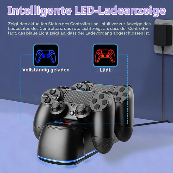 Controller Ladestation für PS4,Controller Ladestation für PS4 mit RGB Lichteffekt, Dual Controller G