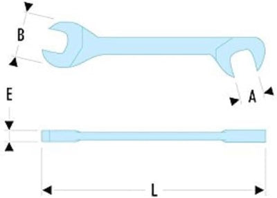 FACOM Gabelschlüssel SW 26x28 mm, Länge 282 mm, 1 Stück, 44.26X28