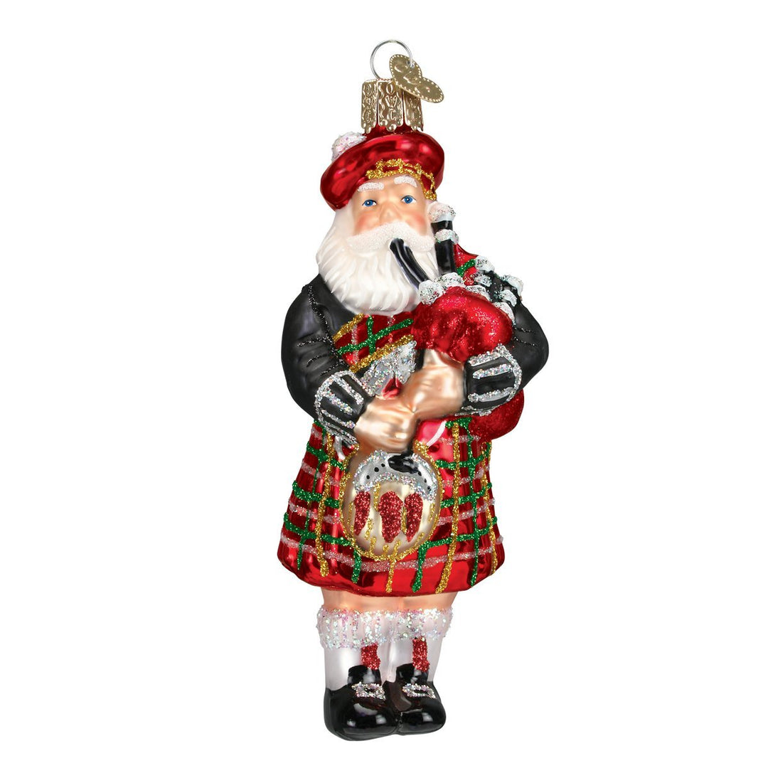 Old World Christmas Highland Sortiment von Weihnachtsmann-Glasornamenten für den Weihnachtsbaum. Hig