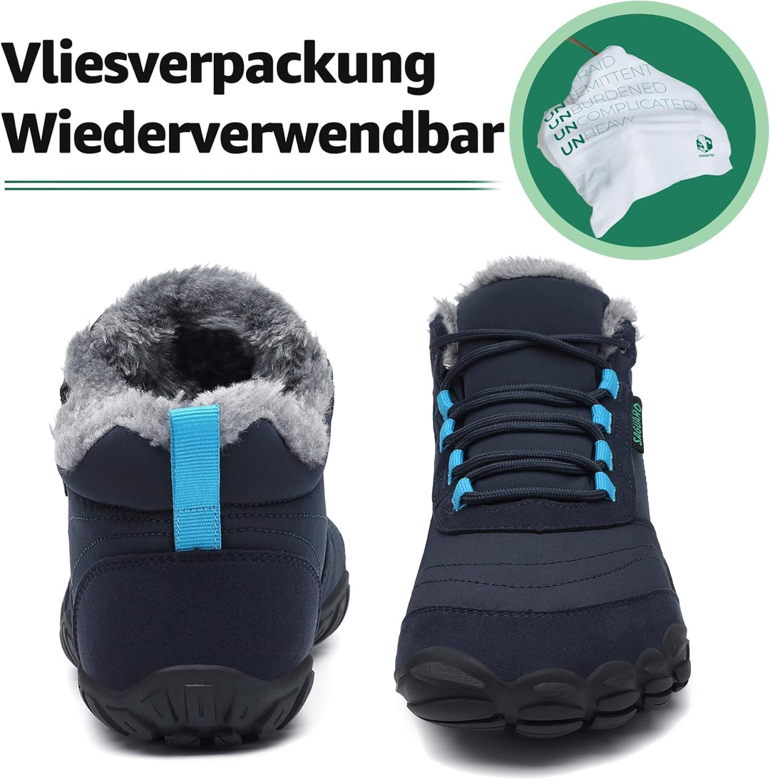 SAGUARO Barfussschuhe Winter Warm Wasserdicht Gefüttert Winterschuhe für Damen Herren Gr.36-46 39 EU