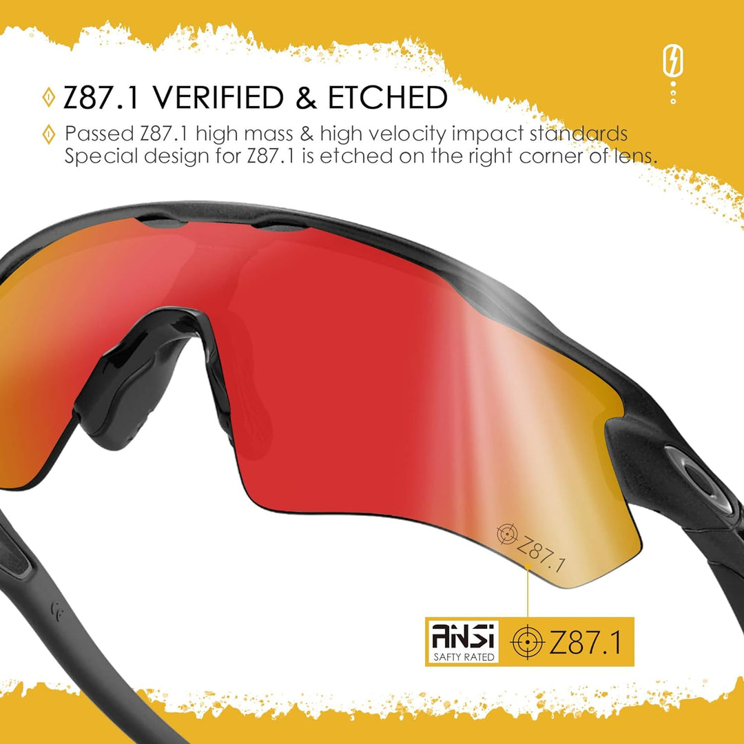 AOZAN ANSI Z87.1 Ersatzgläser kompatibel mit Oakley Fuel Cell OO9096 Sonnenbrille Elektrisches Purpu