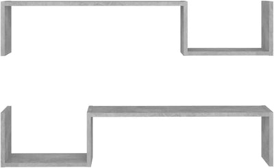 homiuse 100x15x20 cm Wandregale 2 STK. Betongrau BüCherregal Wand Wandregal Holz Regal Wand Wandrega