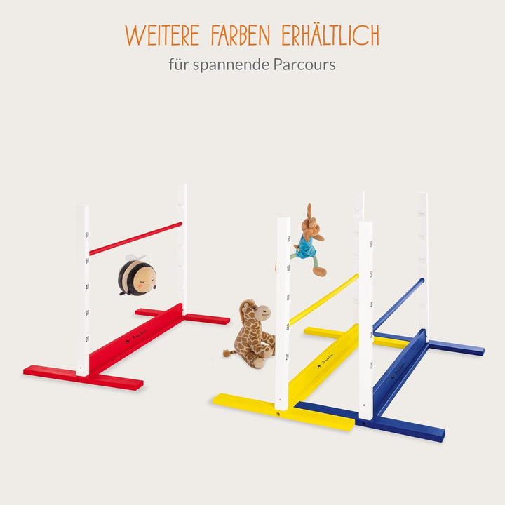 PINOLINO Hindernishürde Hoppe, Weiss/Rot, 1 Stück, Koordinationstraining – Ideal für Steckenpferd-Re