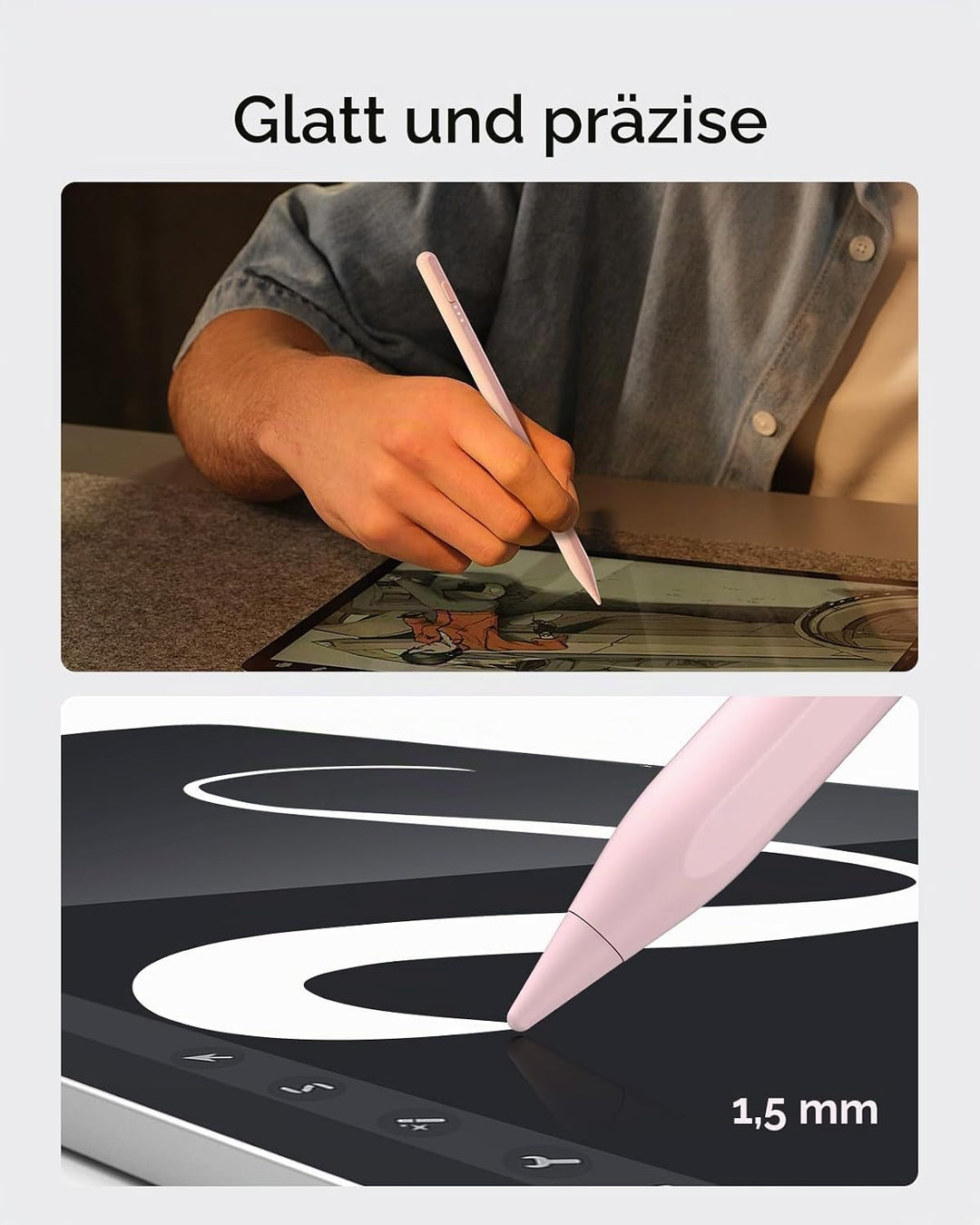 ESR Stift für iPad 2018-2026, Pencil mit Tilt Sensitivity, Palm Rejection | Stift mit Handflächenabw