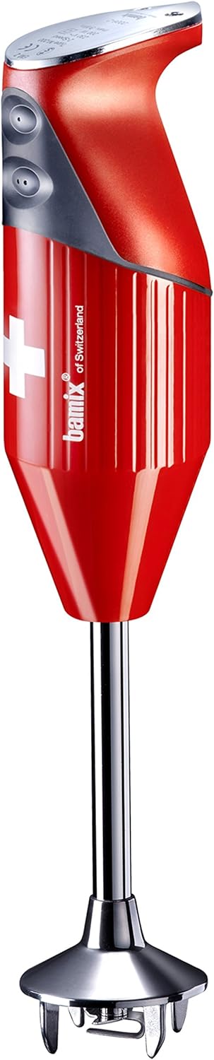 Bamix SwissLine Stabmixer, Edelstahl, rot, Rot
